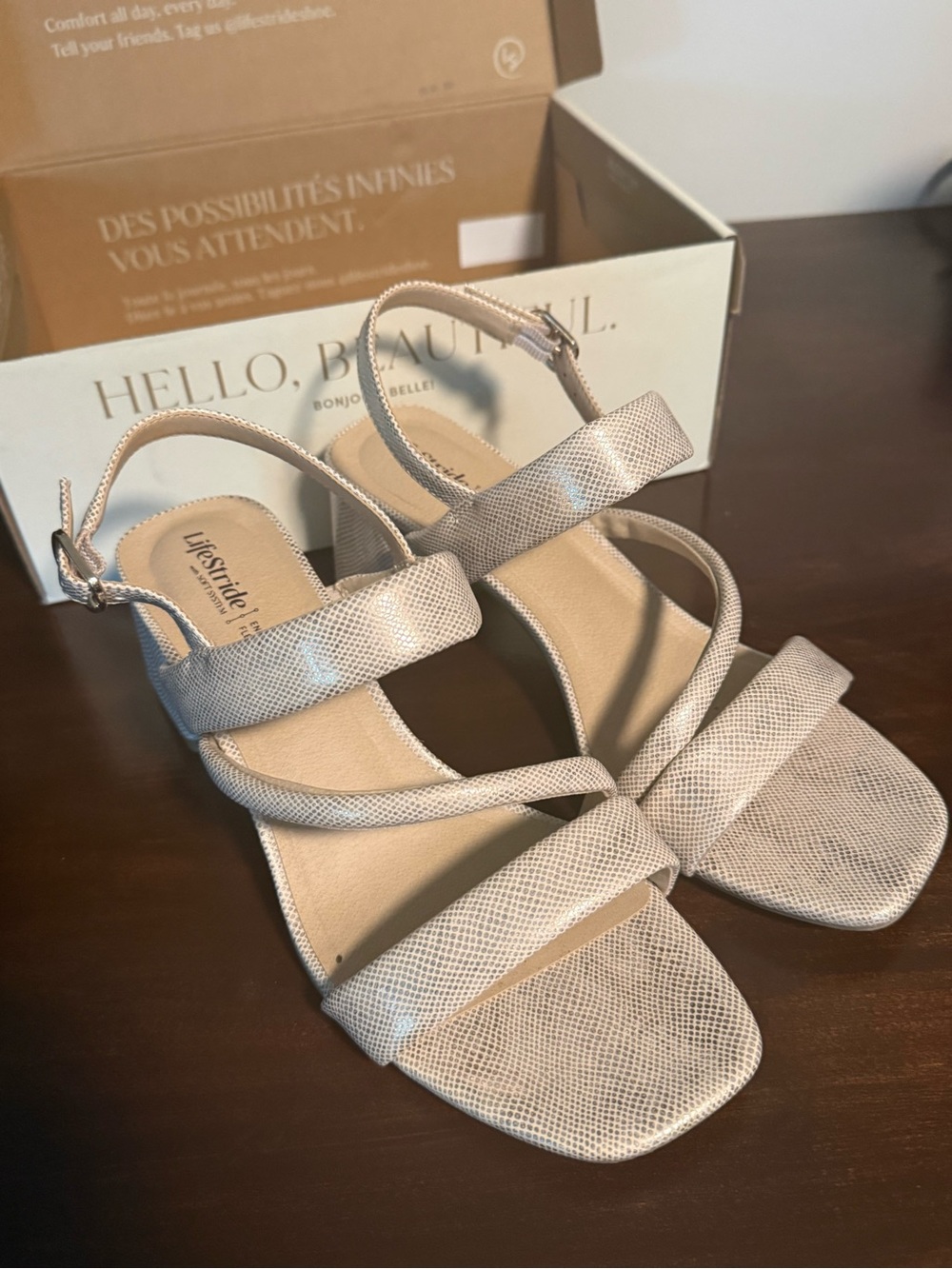 Life Stride Celia Rose Pink Strappy Block Heel Sandals
